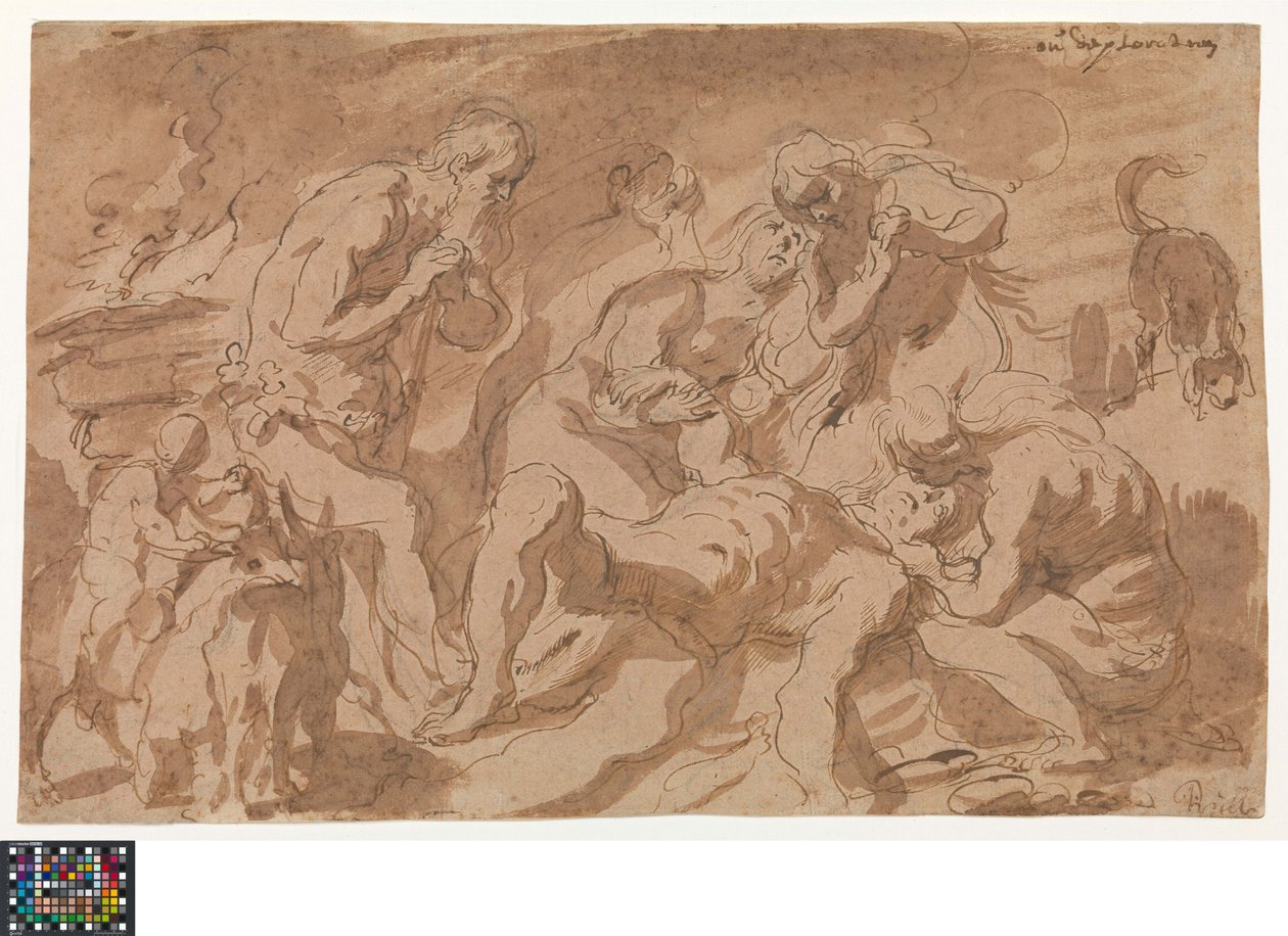 Tedesco: Die Beweinung Abels
Olandese: De bewening van Abel da Jacob Jordaens