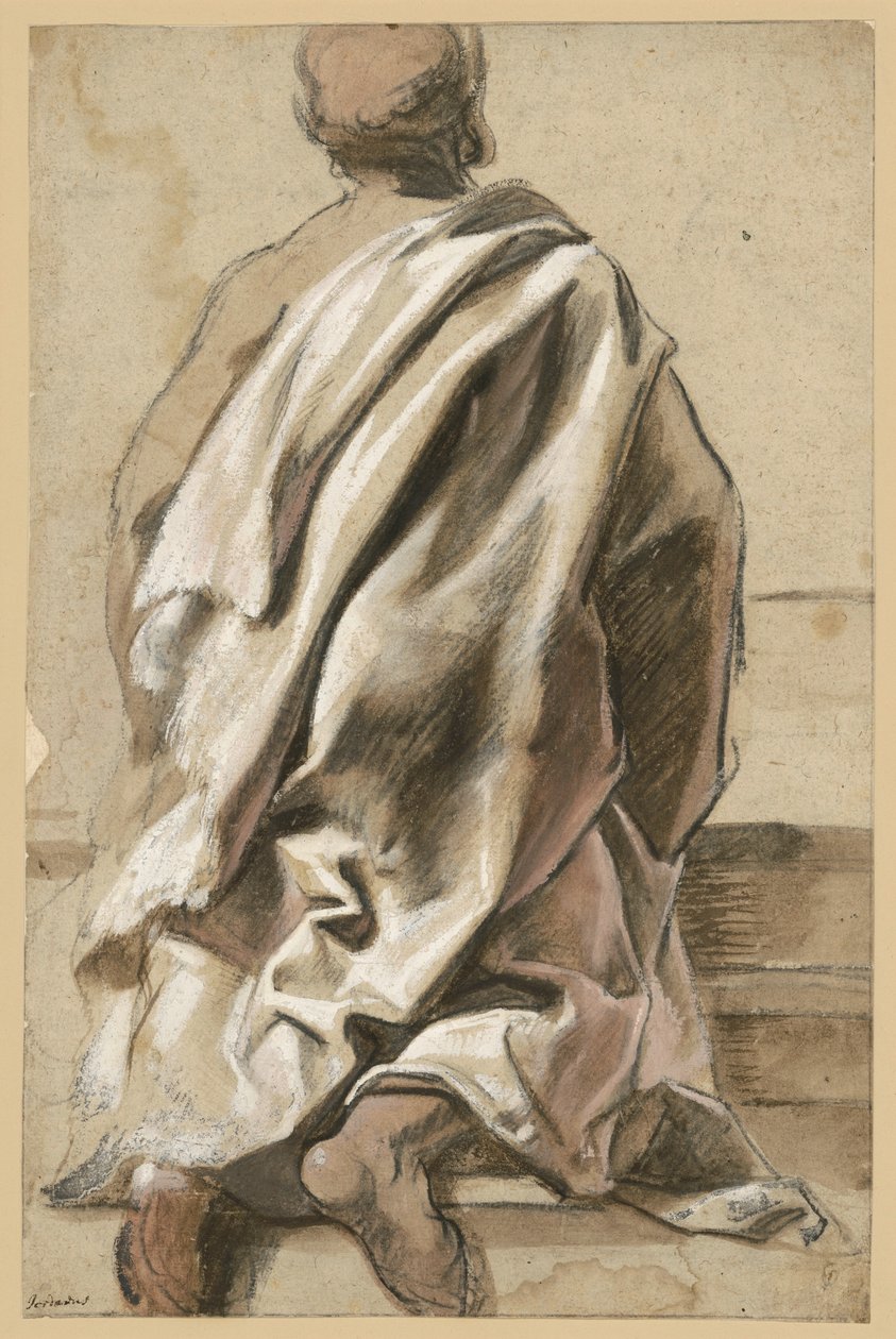 Studio di figura raffigurante un apostolo inginocchiato da Jacob Jordaens