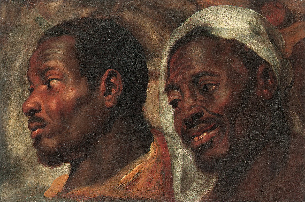 Studi di teste di due uomini africani da Jacob Jordaens