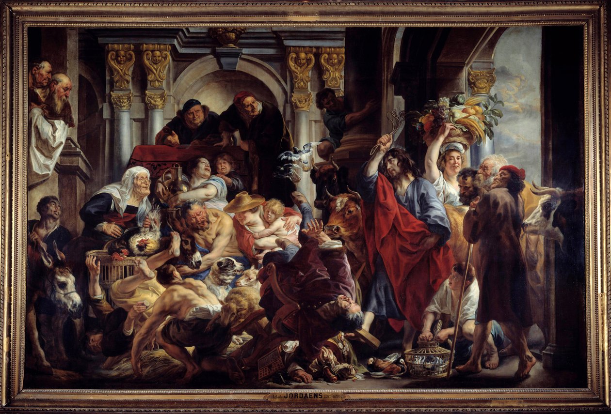 Gesù scaccia i mercanti dal tempio da Jacob Jordaens