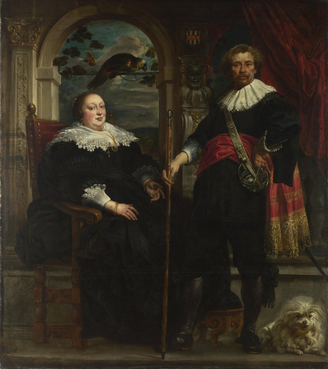 Ritratto di Govaert van Surpele e sua moglie, 1636-1637 da Jacob Jordaens