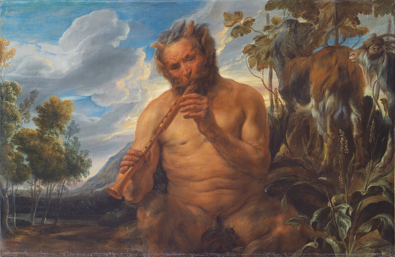 Satiro che Suona il Flauto Infanzia di Giove, ca 1639 da Jacob Jordaens