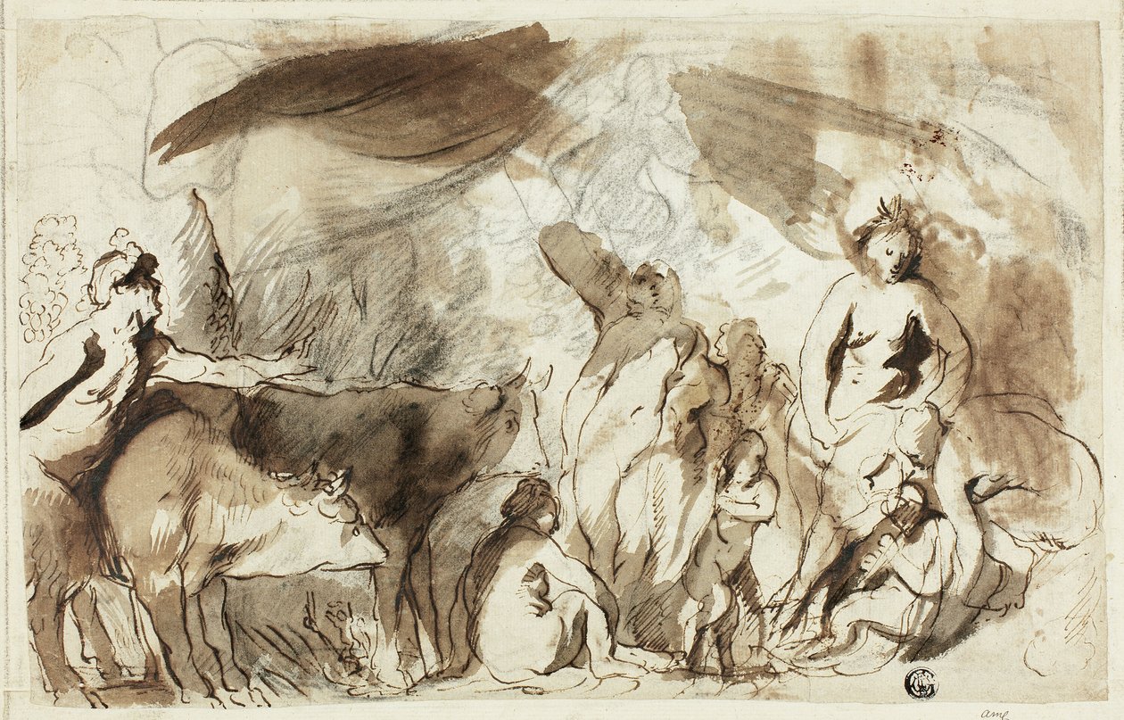 Studio per il Sine Baccho et Cerere Friget Venus (recto); Famiglia di Dario davanti ad Alessandro (verso) da Jacob Jordaens