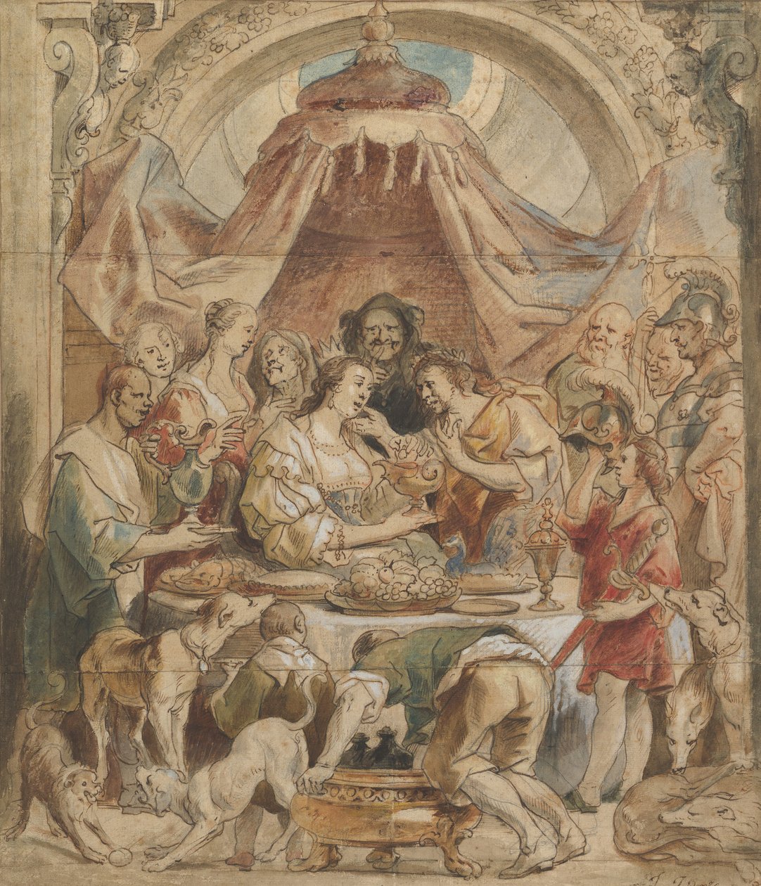 Il banchetto di Antonio e Cleopatra, XVII secolo da Jacob Jordaens