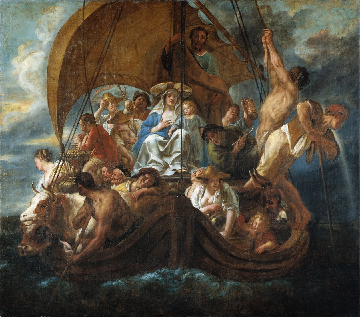La Sacra Famiglia in una barca, 1652 da Jacob Jordaens