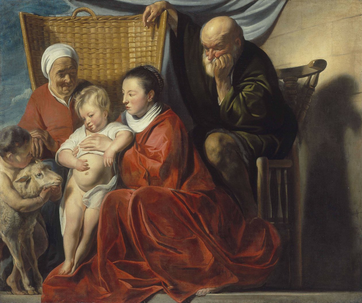 La Sacra Famiglia con Anna e il giovane Giovanni da Jacob Jordaens
