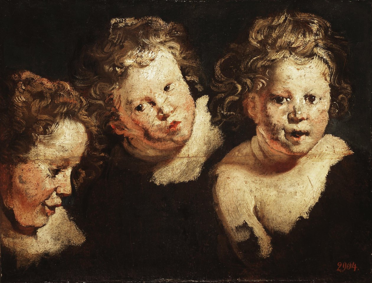 Tre studi sulla testa di un bambino da Jacob Jordaens