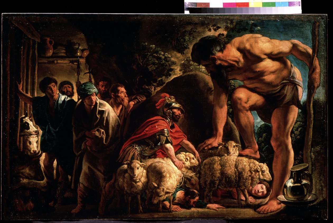 Ulisse nella grotta di Polifemo, dipinto di Jacob Jordaens (1593-1678) Museo Puškin, Mosca da Jacob Jordaens