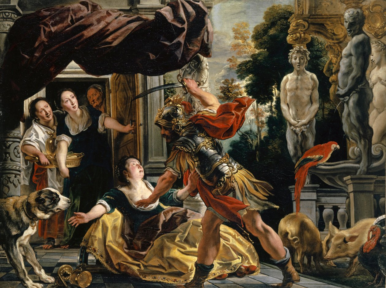Ulisse minaccia Circe, c.1630-35 da Jacob Jordaens