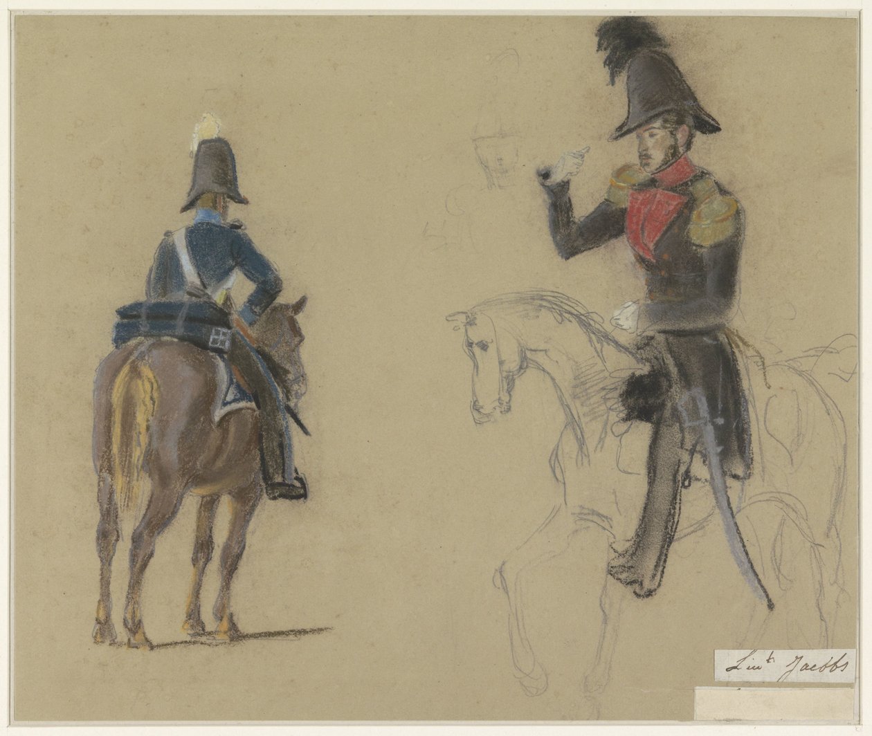 Ritratto del tenente Jacobs, a cavallo da Jacob Joseph Eeckhout