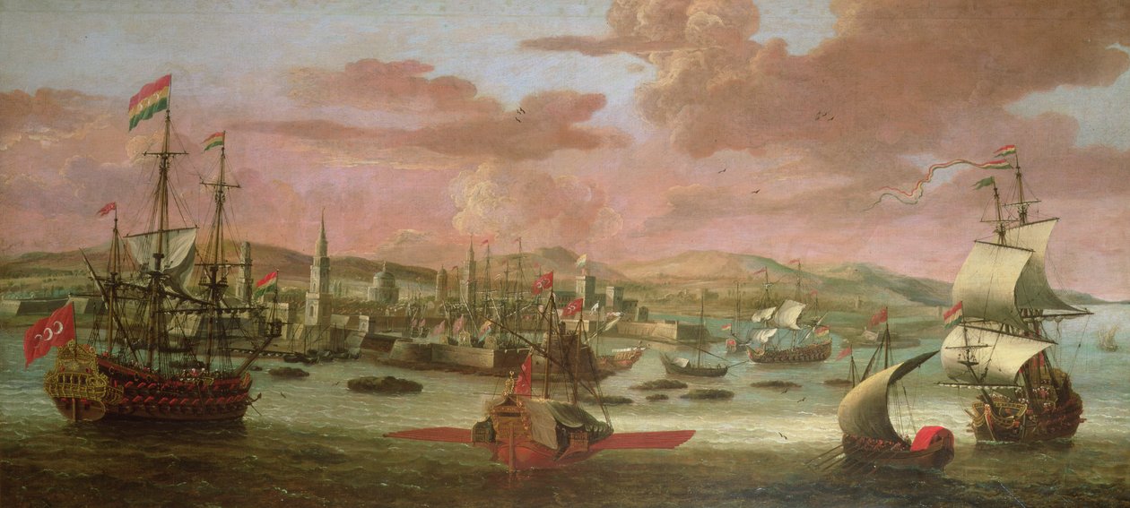 Navi da guerra olandesi e galee turche al largo di Costantinopoli da Jacob Knyff
