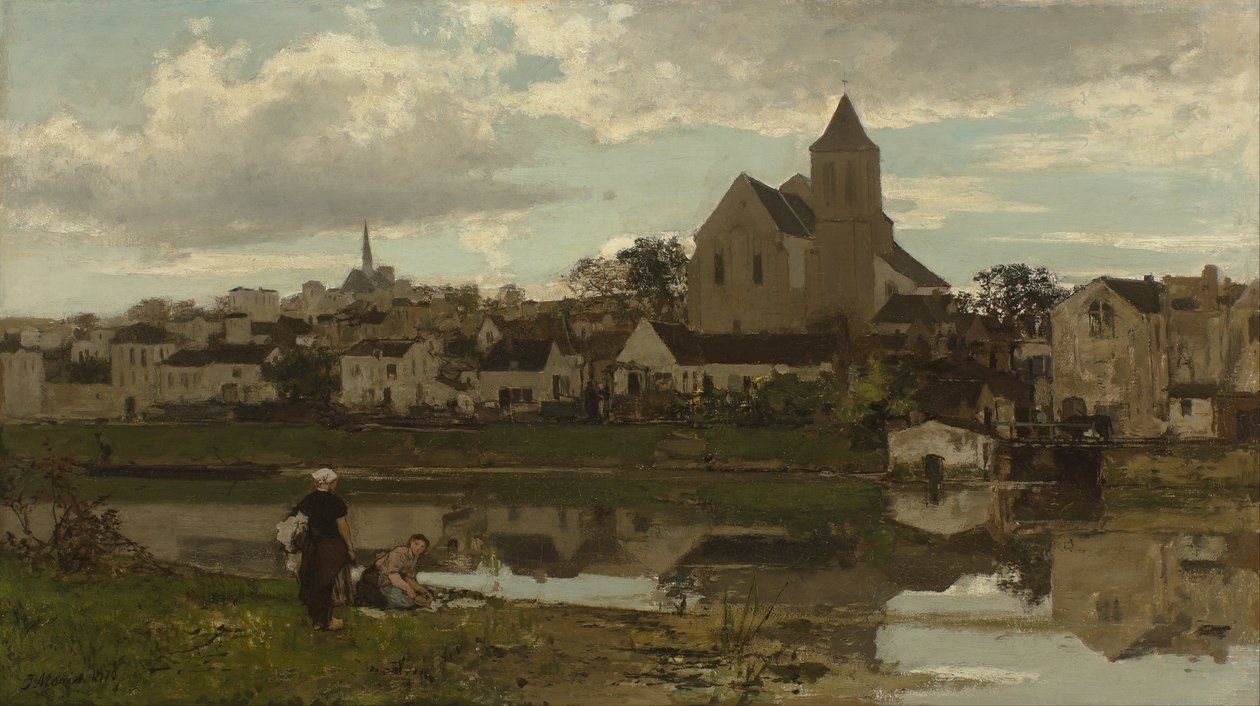 Olandese: Gezicht op Montigny-sur-Loing Vista su Montigny-sur-Loing da Jacob Maris