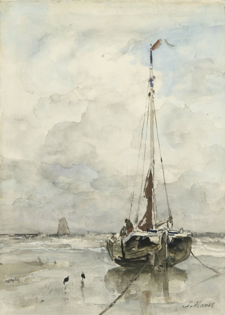 Pescatore sulla spiaggia da Jacob Maris