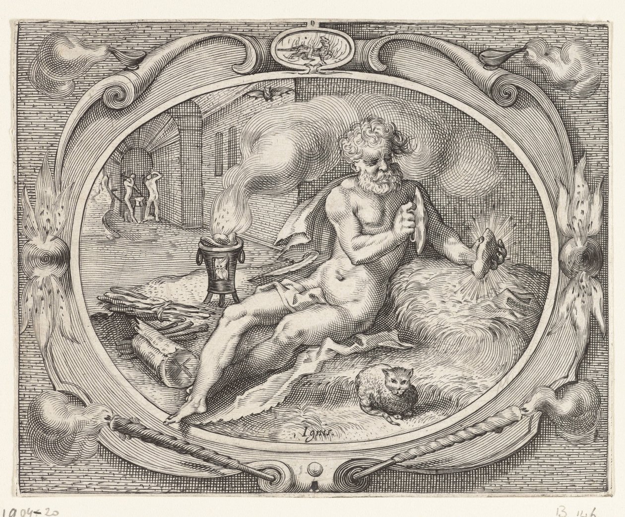Fuoco (Ignis) da Jacob Matham (workshop of)