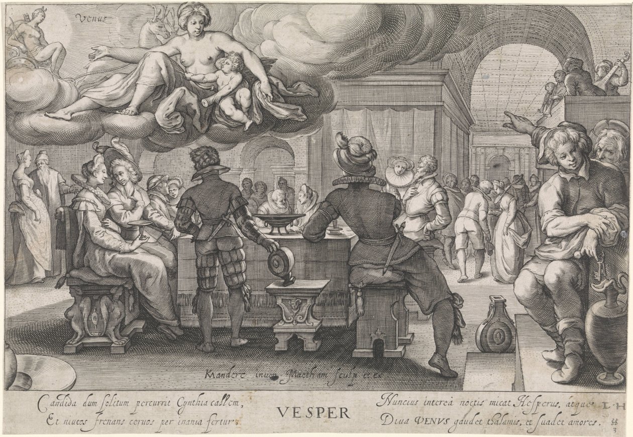Sera (Vesper) De vier tijden van de dag (serie) da Jacob Matham