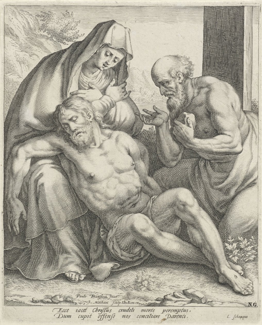 Compianto di Cristo da parte di Maria e San Girolamo da Jacob Matham