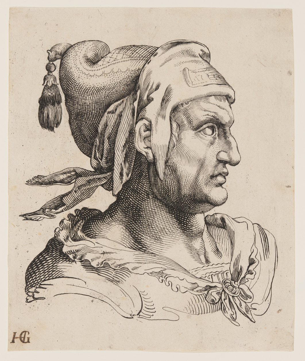 Busto di uomo di profilo da Jacob Matham