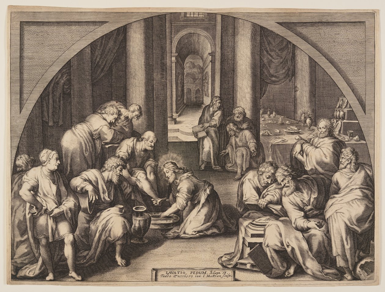 Cristo lava i piedi agli apostoli da Jacob Matham