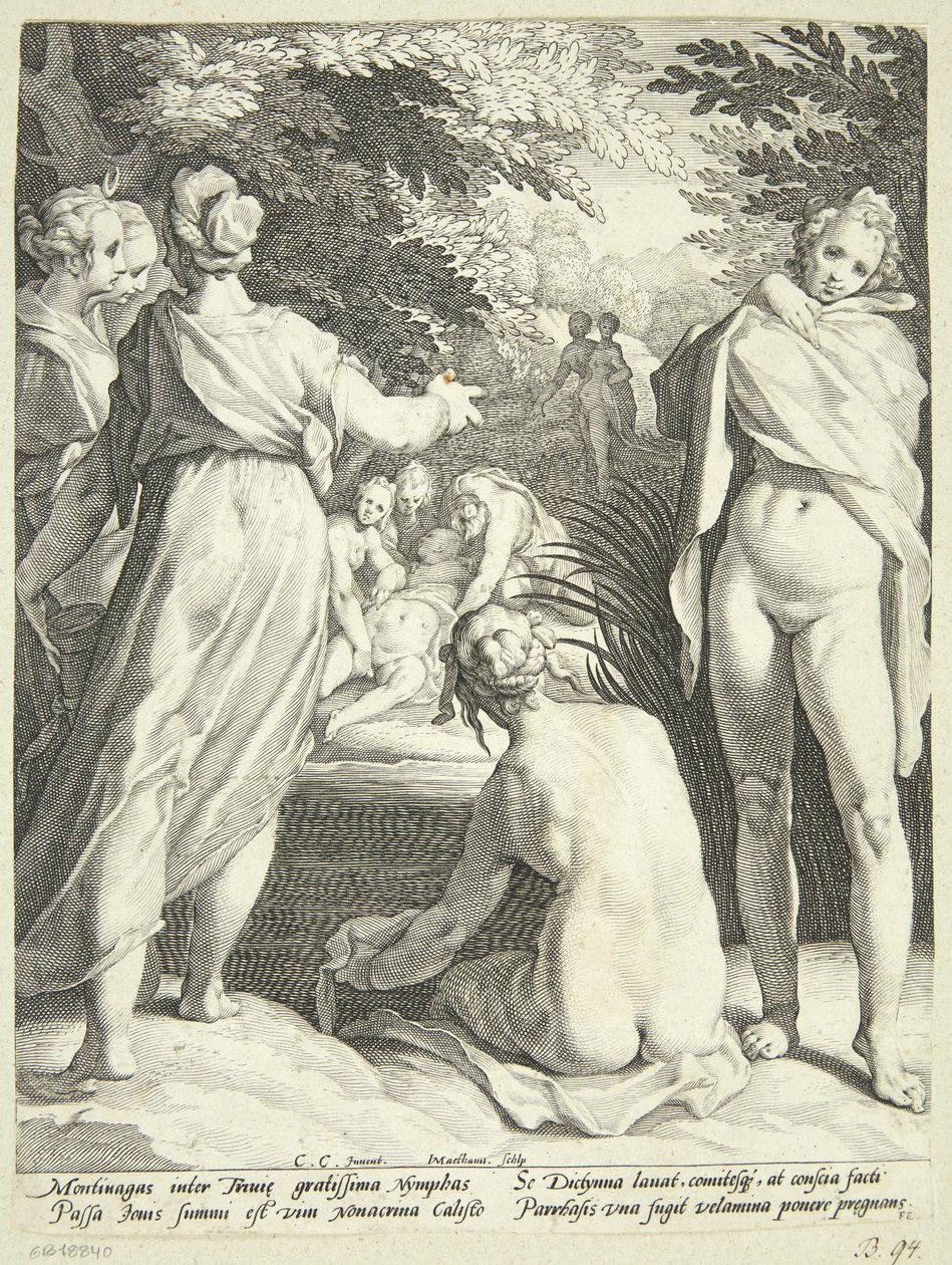 Diana scopre la gravidanza di Callisto da Jacob Matham