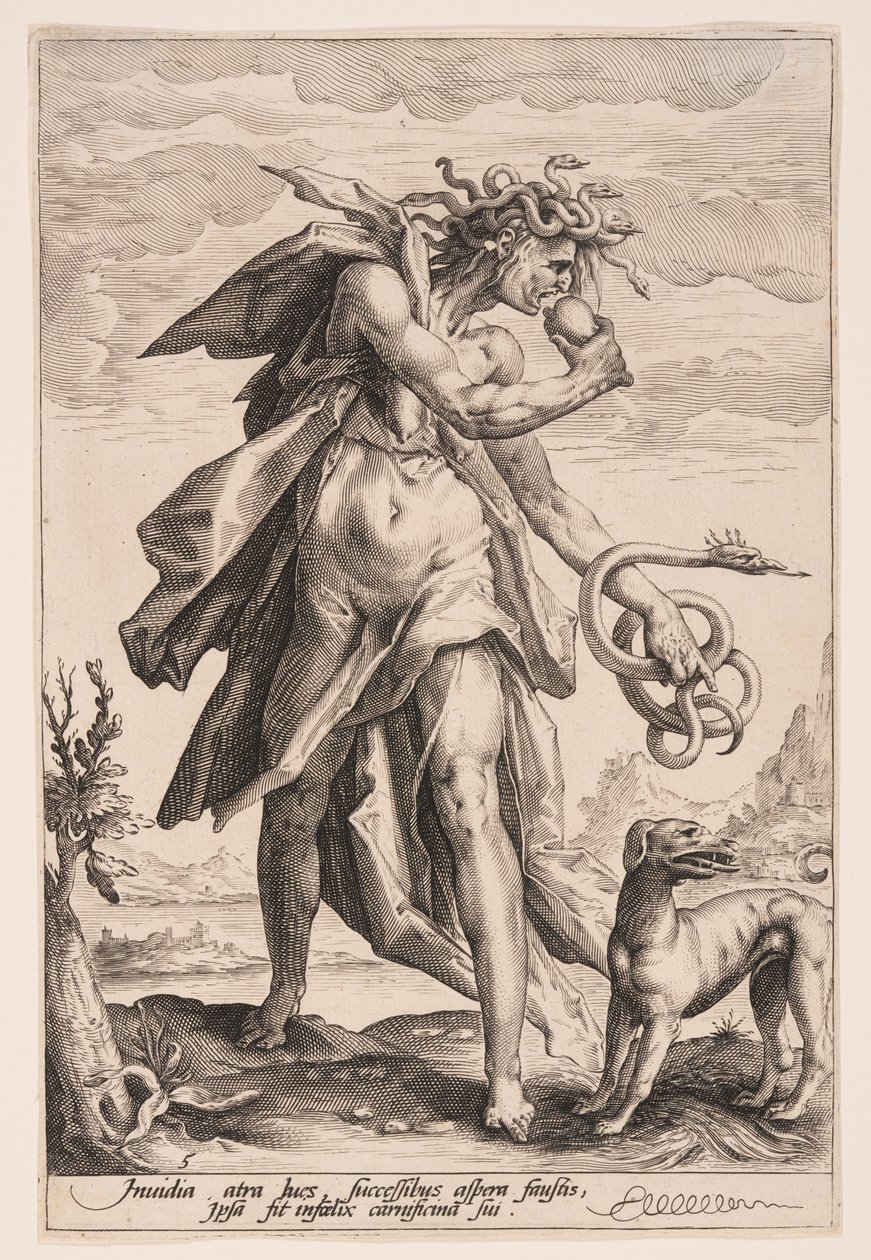 Invidia, piatto 5 da I vizi da Jacob Matham