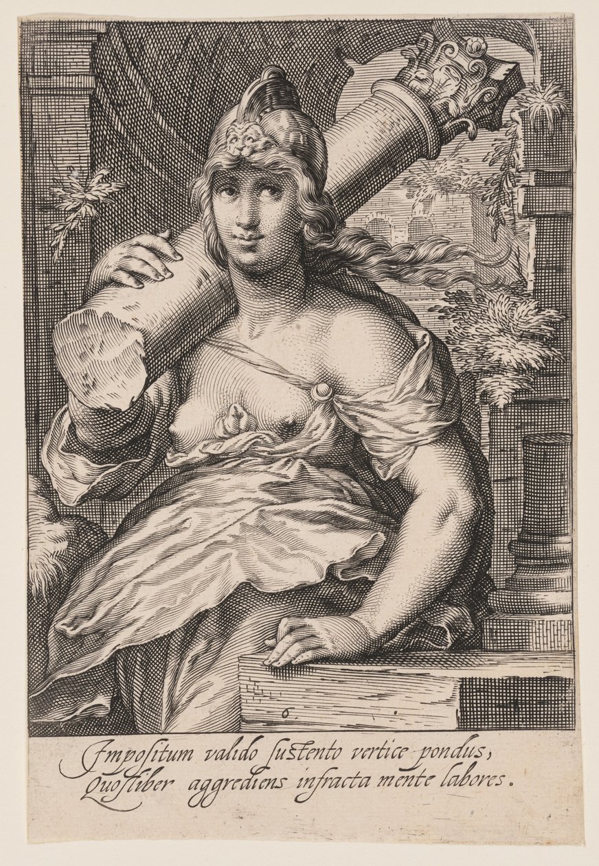 Fortezza, da Le sette virtù da Jacob Matham
