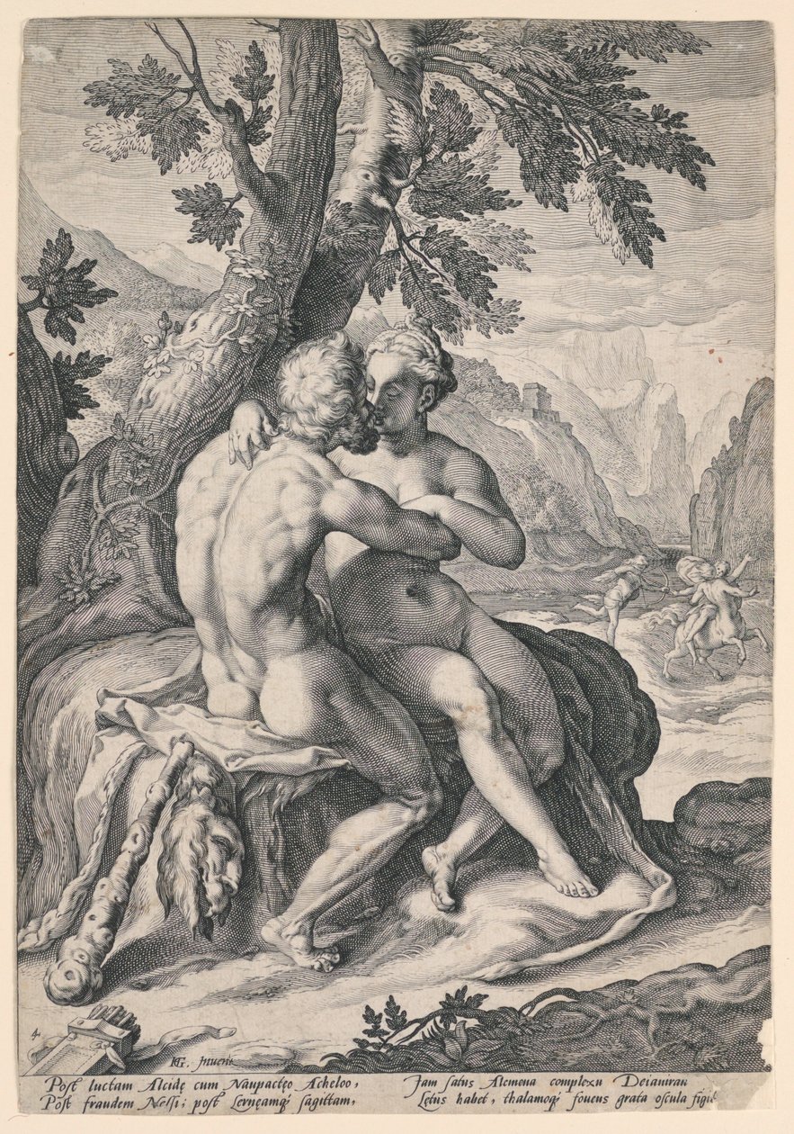 Ercole e Deianira, da una serie di Amori degli Dei da Jacob Matham