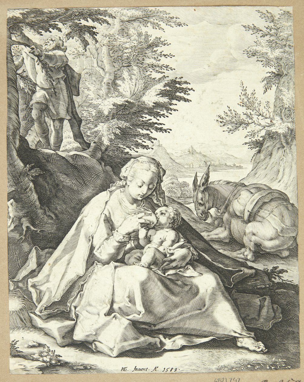 Riposo durante la fuga in Egitto da Jacob Matham