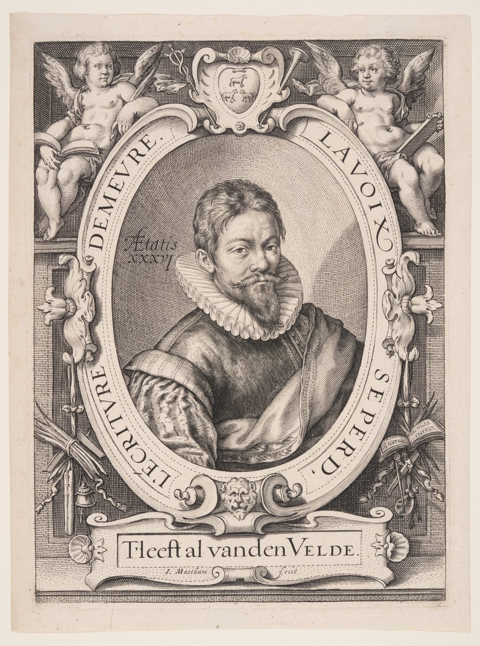 Jan van de Velde il Vecchio, calligrafo ad Haarlem da Jacob Matham