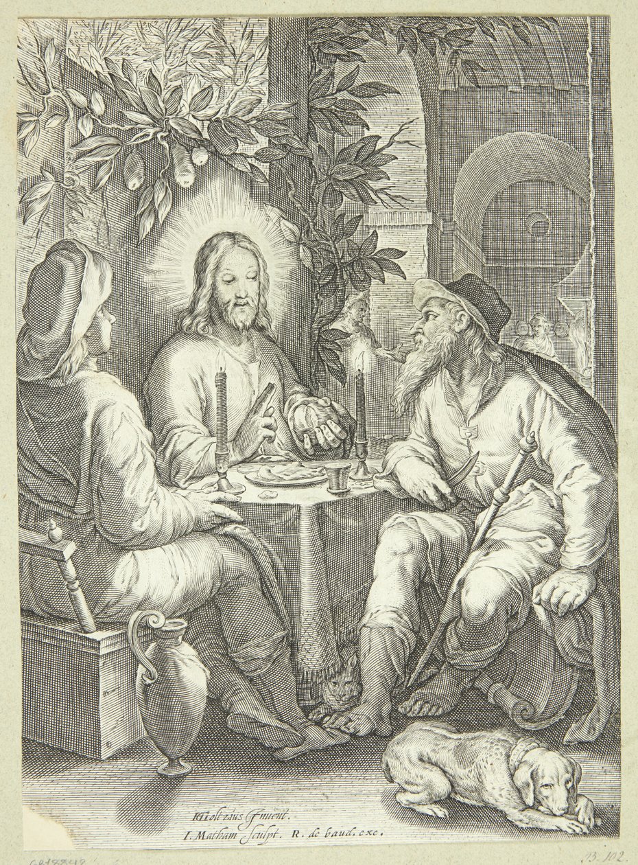 Gesù a Emmaus da Jacob Matham