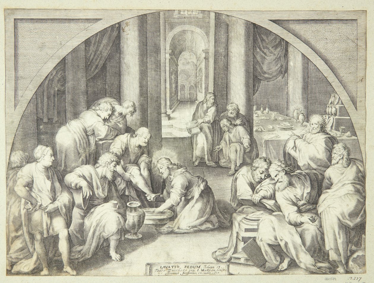 Cristo lava i piedi degli apostoli da Jacob Matham