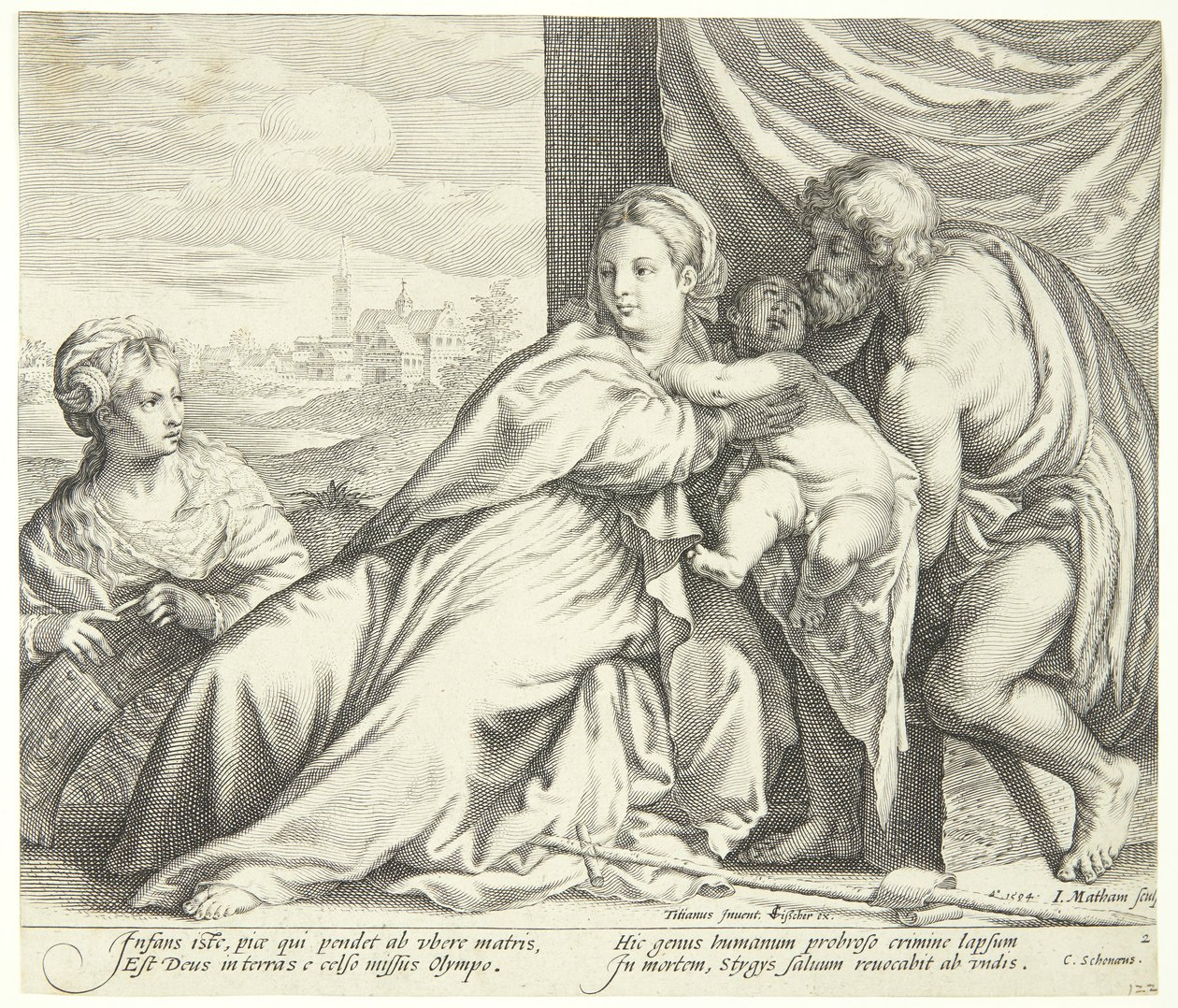 Madonna e bambino con San Giovanni Battista e Santa Caterina da Jacob Matham