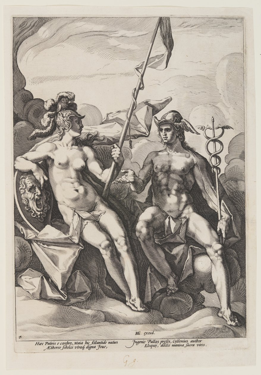 Pallade Atena e Mercurio da Jacob Matham