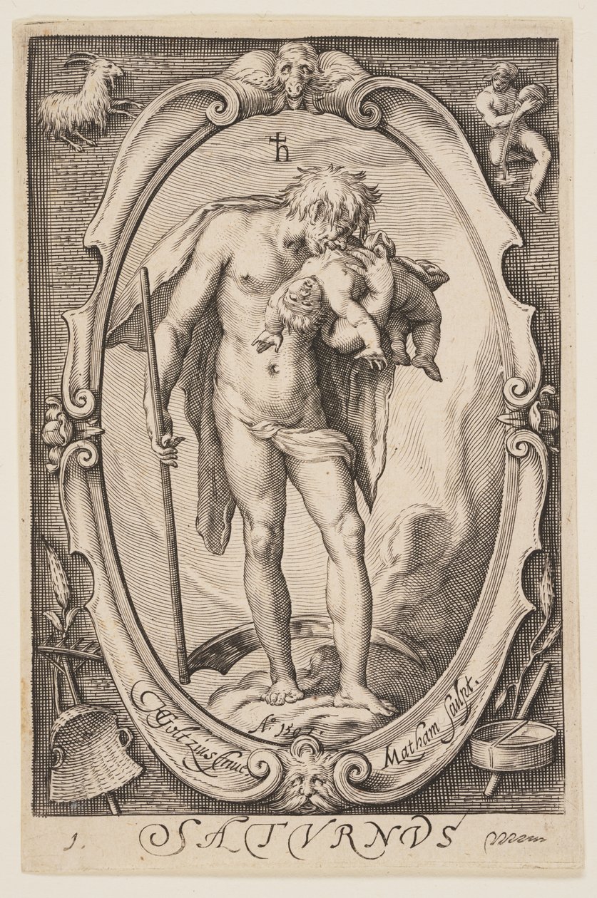 Saturnus (Saturno), da I sette pianeti da Jacob Matham