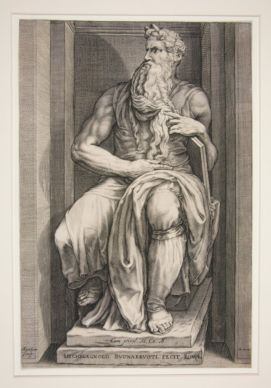 Statua di Mosè dalla tomba di Giulio II da Jacob Matham