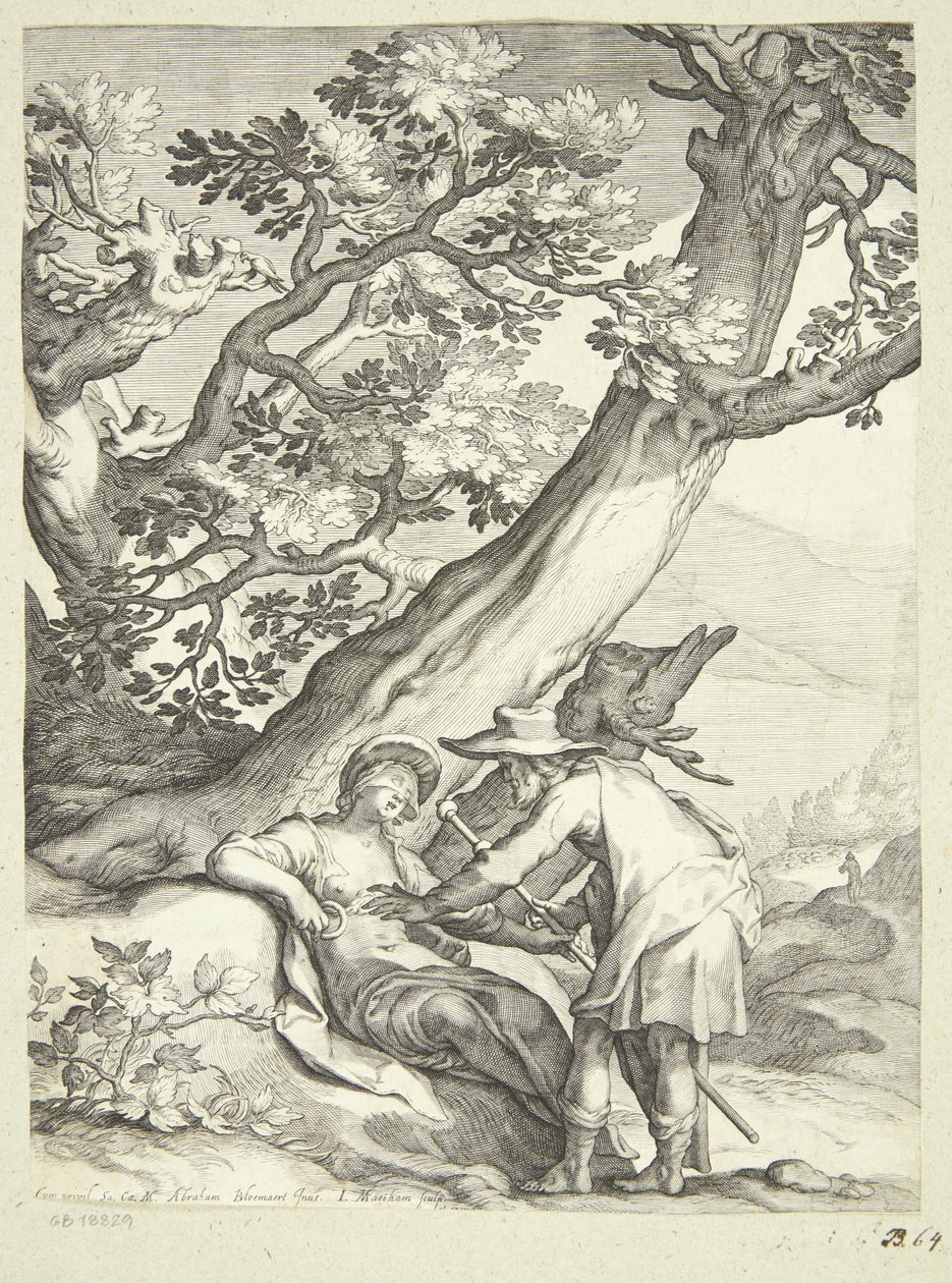 Tamar vestita da cortigiana riceve anello e bastone da Giuda da Jacob Matham