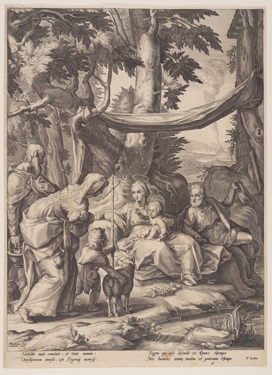 La Sacra Famiglia con i santi Elisabetta, Zaccaria e Giovanni da Jacob Matham