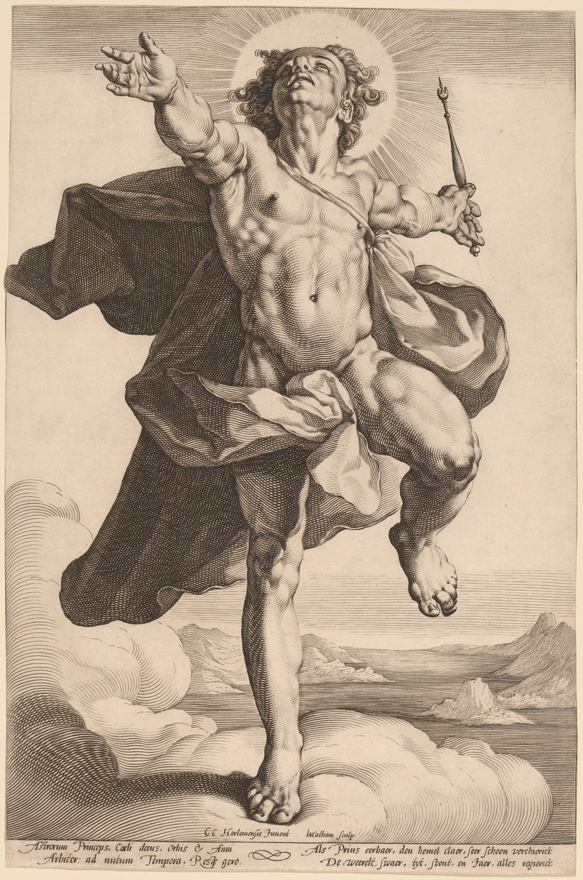 Apollo come Sol da Jacob Matham, after Cornelis Cornelisz van Haarlem