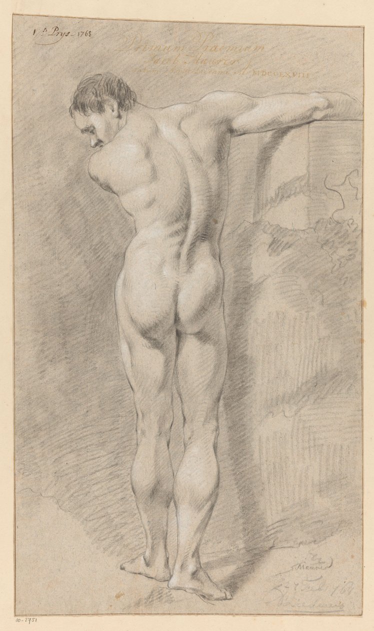 Nudo maschile in piedi, visto di schiena (1° premio 1768) da Jacob Maurer