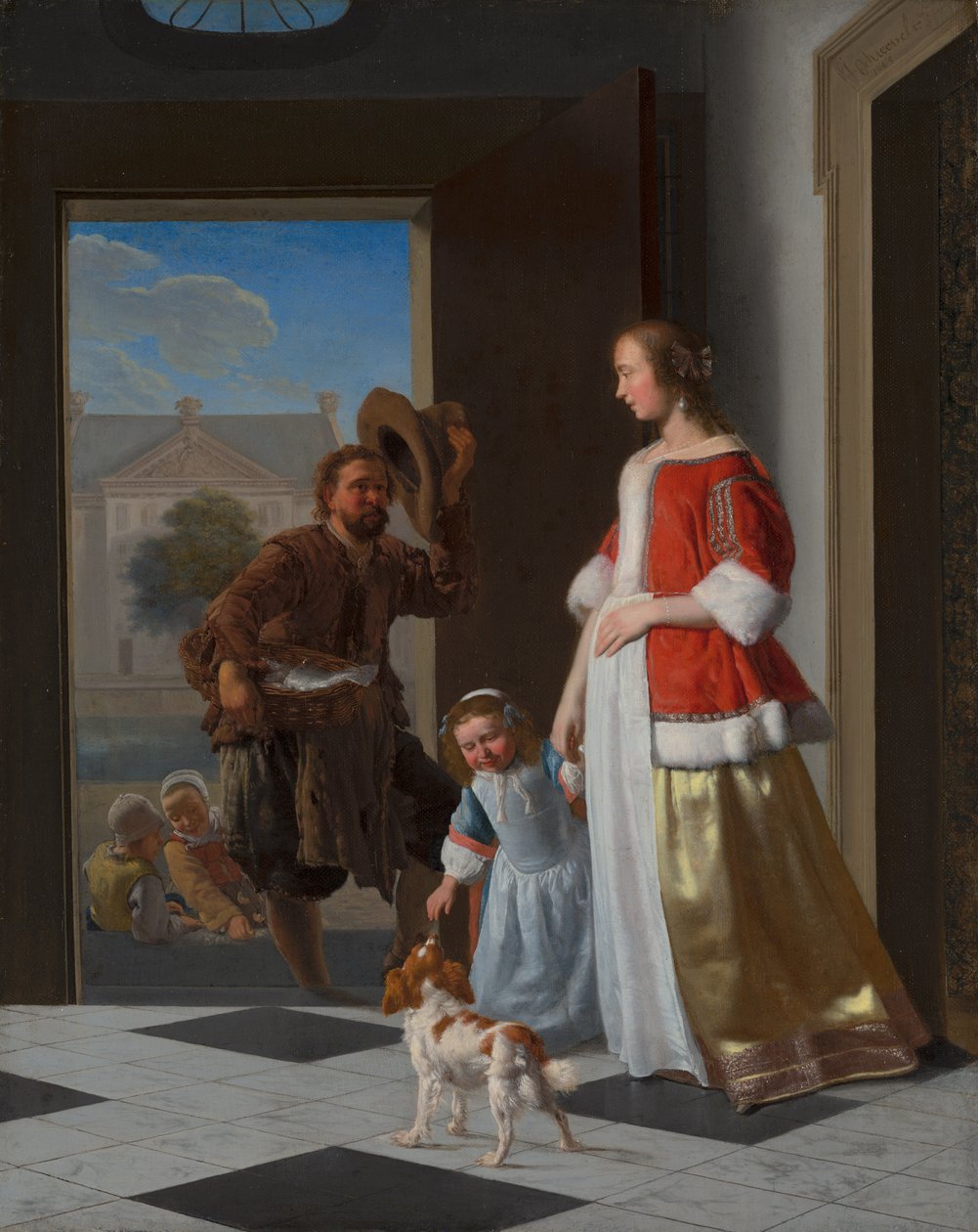 Un pescivendolo alla porta da Jacob Lucasz Ochtervelt