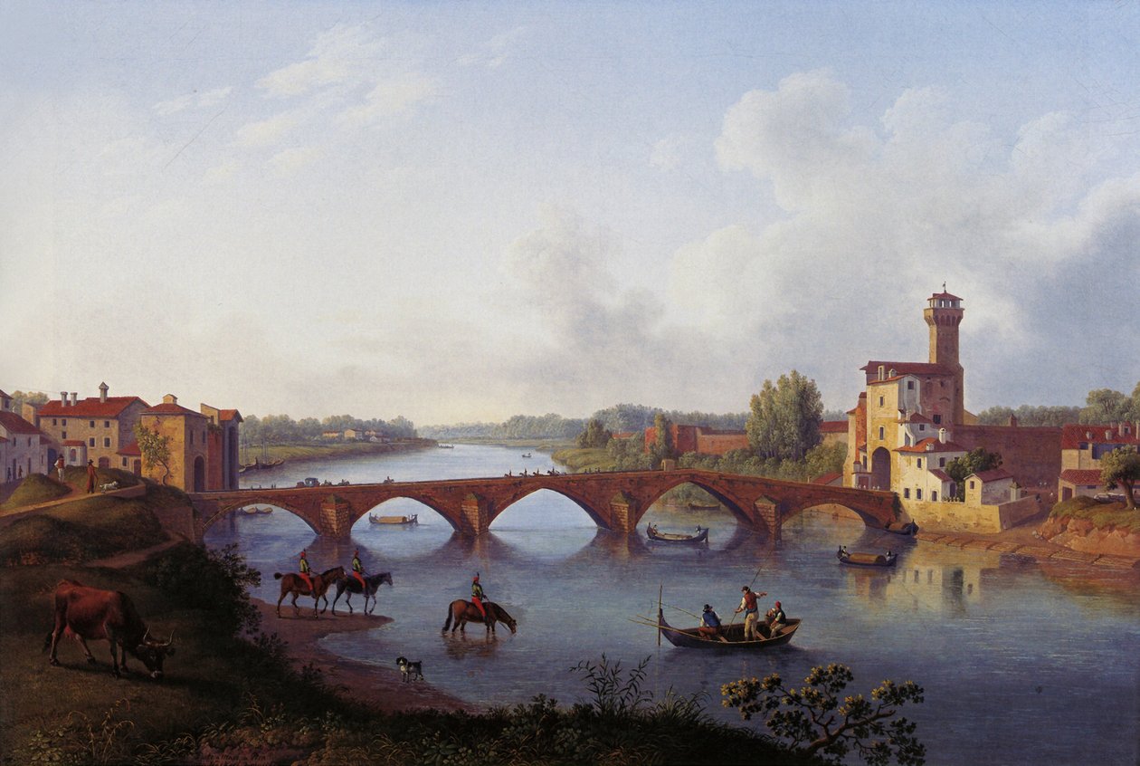 The Ponte a Mare in Pisa da Jacob Philipp Hackert