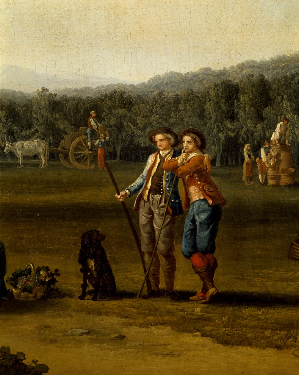 Raccolto a Carditello, dettaglio da Jacob Philippe Hackert