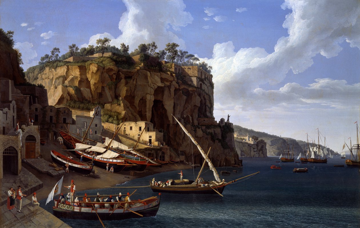 Vista della Piccola Marina a Sorrento da Jacob Philippe Hackert