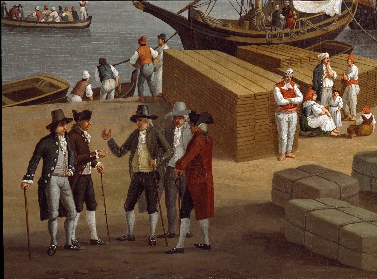 Veduta del porto di Messina in Sicilia (dettaglio) da Jacob Philippe Hackert