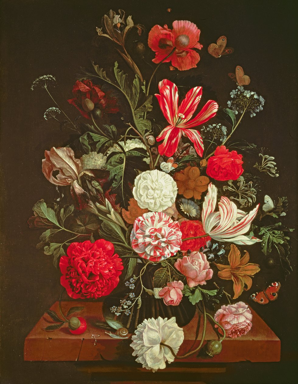 Natura morta di fiori in un vaso di vetro, XVII secolo da Jacob Rootius