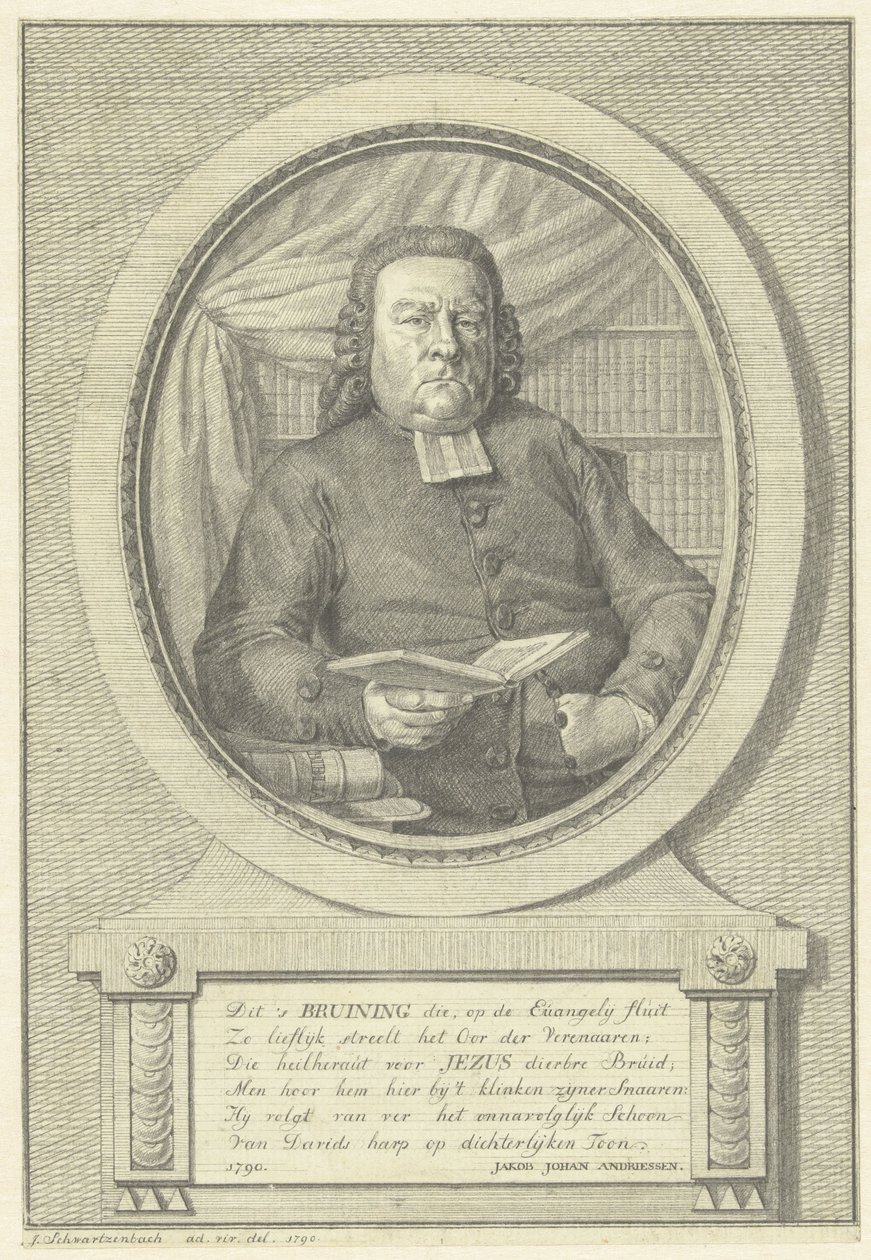 Ritratto di Hermanus Adrianus Bruining da Jacob Schwartzenbach