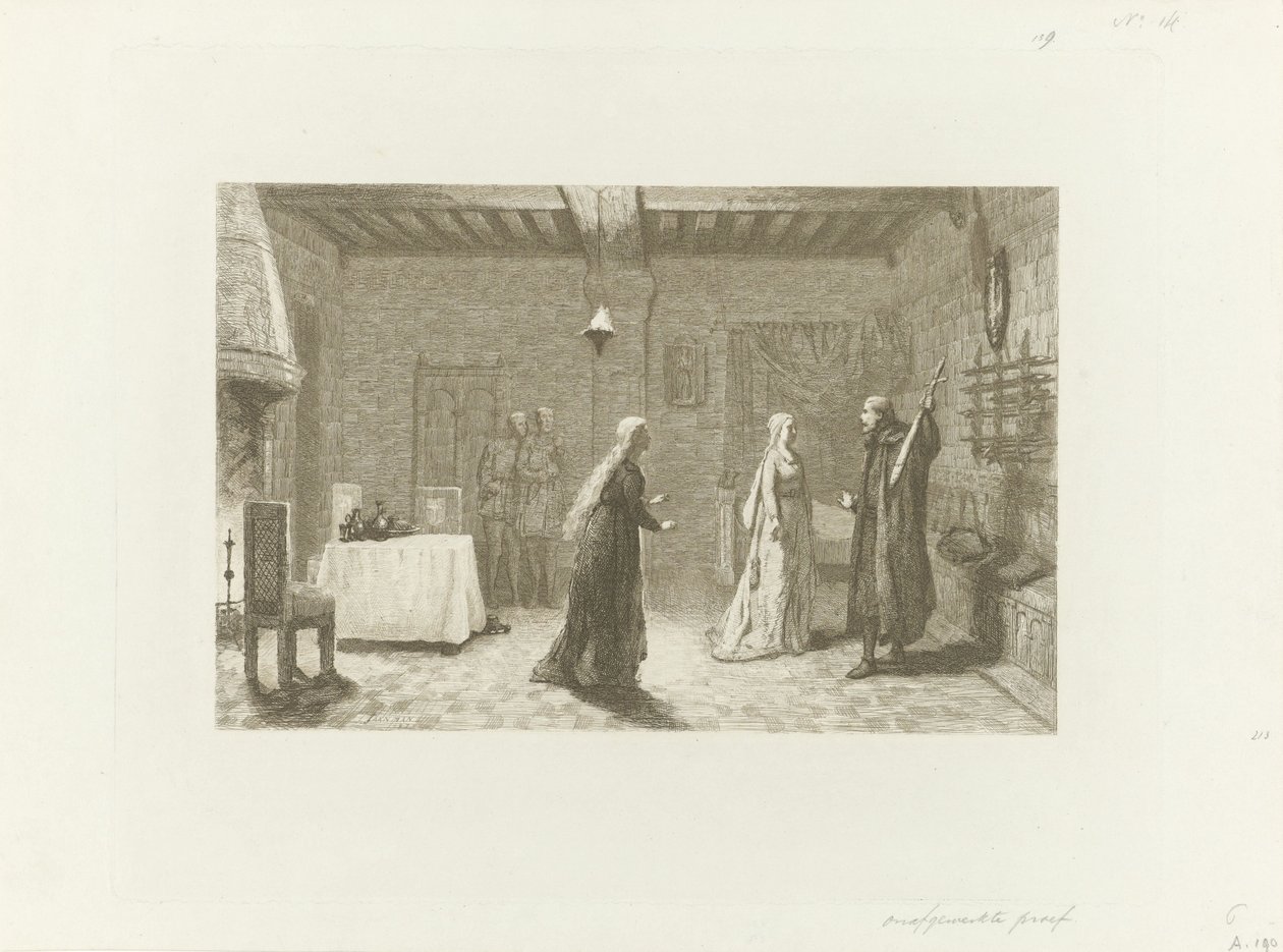 Figure in una sala interna di un castello da Jacob Taanman