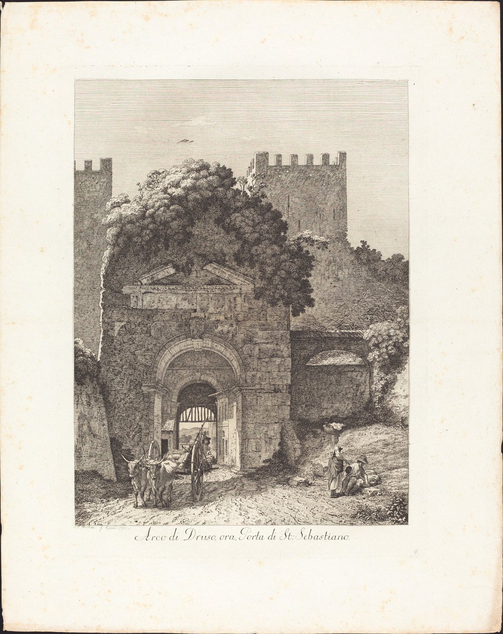 Arco di Druso, ora porta di San Sebastiano da Jacob Wilhelm Mechau