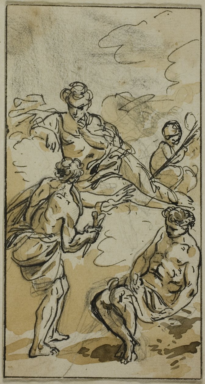 Dea che appare a due figure da Jacob Wilhelm Mechau
