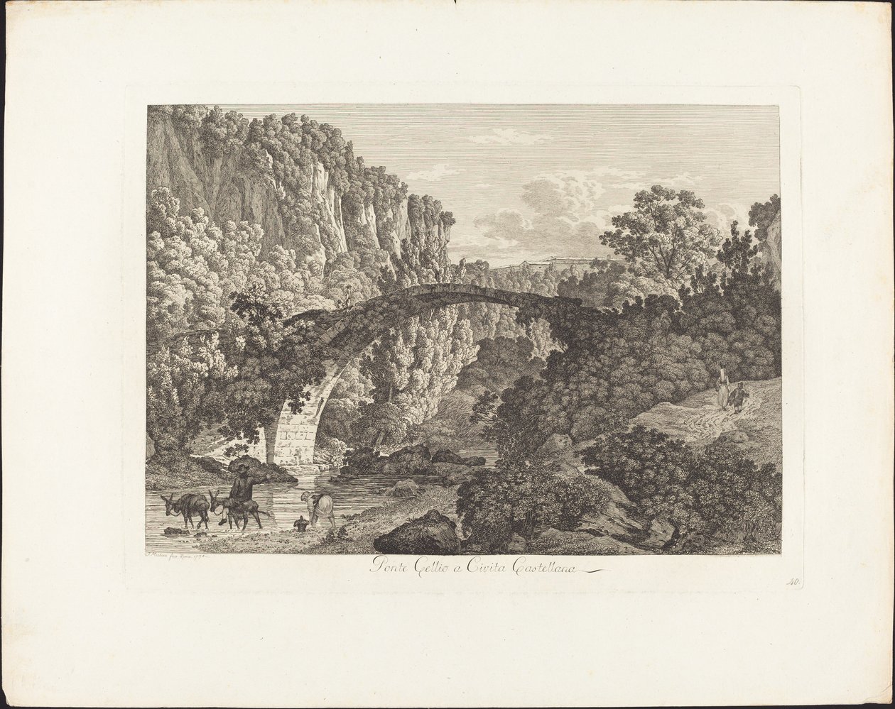 Ponte Celio a Civita Castellana da Jacob Wilhelm Mechau