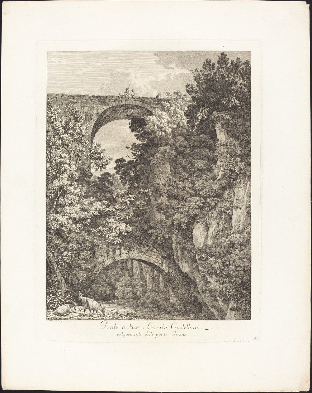 Ponte Antico a Cività Castellana, Volgarmente Detto Ponte Terano da Jacob Wilhelm Mechau